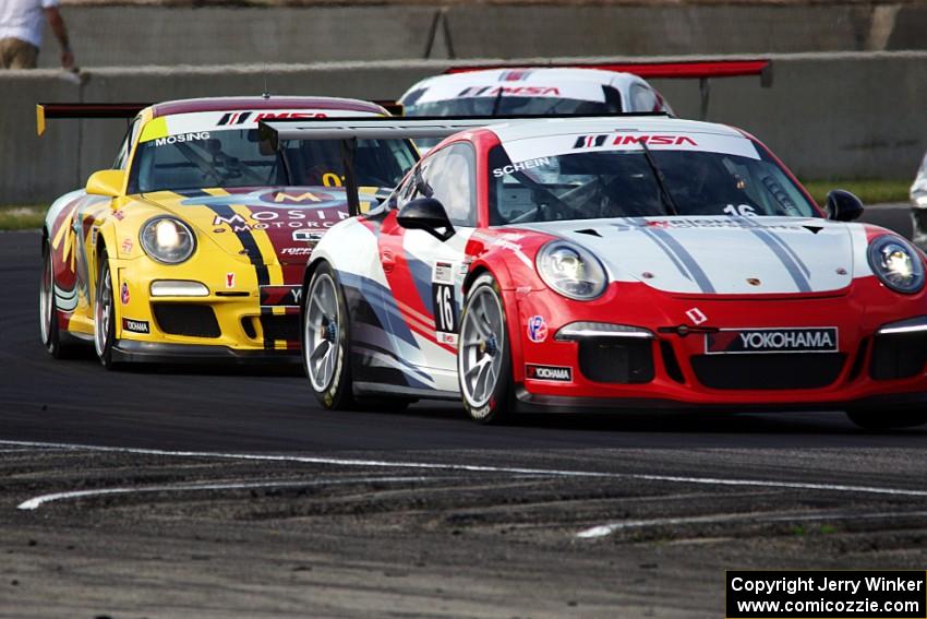 Michael Schein's and Jeff Mosing's Porsche GT3 Cup cars