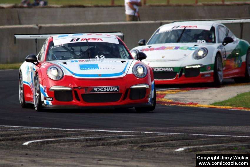 John Goetz's and Oscar Arroyo's Porsche GT3 Cup cars