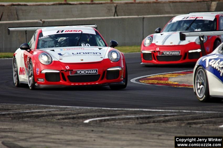 Santiago Creel's and Michael Schein's Porsche GT3 Cup cars