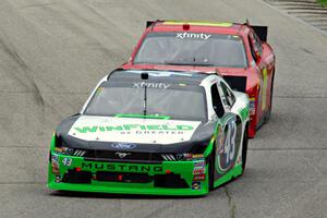 Dakoda Armstrong's Ford Mustang and Lawson Aschenbach's Chevy Camaro