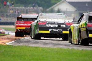 Ross Chastain's Chevy Camaro, David Starr's Toyota Camry and Cale Conley's Toyota Camry