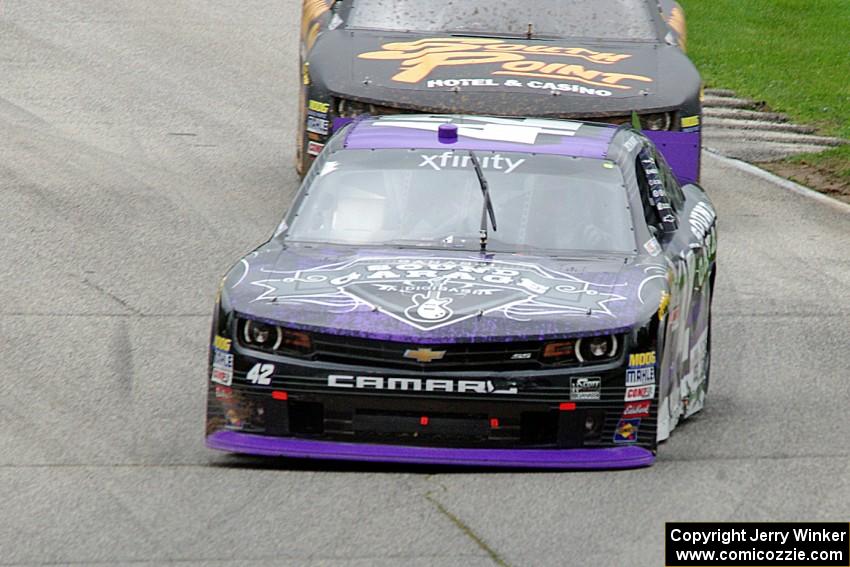 Justin Marks' Chevy Camaro and Brendan Gaughan's Chevy Camaro