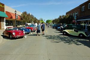 Main Street with Porsches and MGs