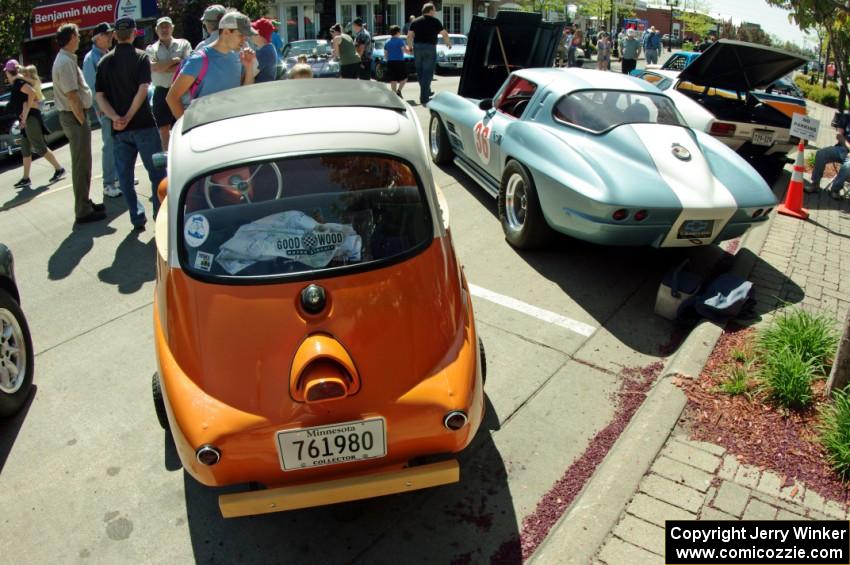 BMW Isetta and 1963 Chevy Corvette