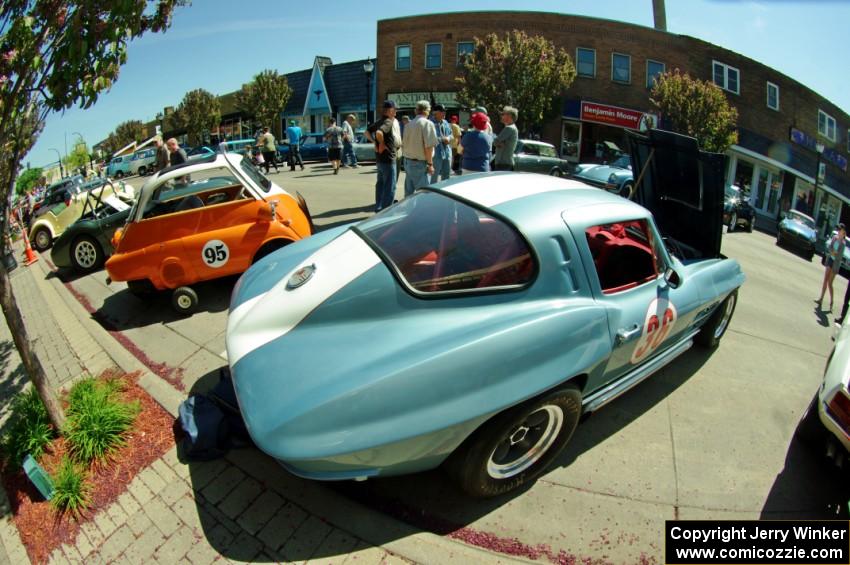 1963 Chevy Corvette and BMW Isetta