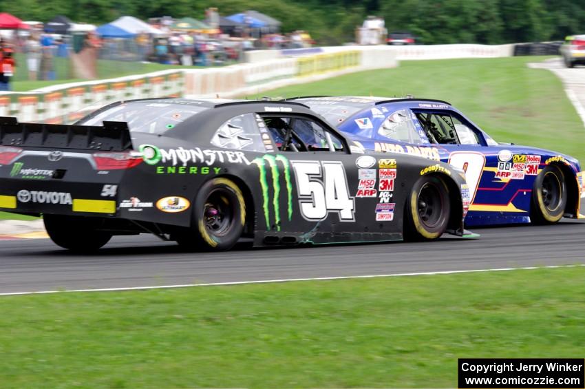 Chase Elliott's Chevy Camaro and Boris Said III's Toyota Camry