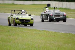 Dan L'Heureux's MG Midget and Dan Powell's Austin-Healey 3000