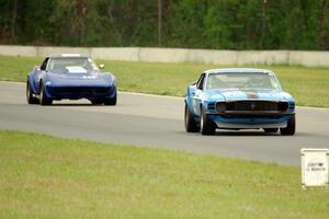 Brian Kennedy's Ford Mustang Boss 302 and Kent Burg's Chevy Corvette