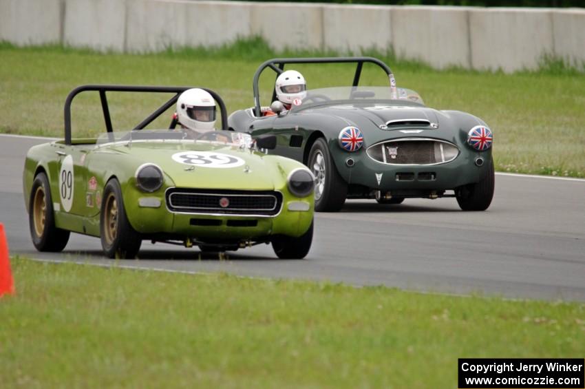 Dan L'Heureux's MG Midget and Dan Powell's Austin-Healey 3000