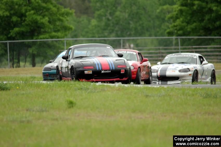 Samantha Silver's, Chris Craft's and Jamey Randall's Spec Miata Mazda Miatas with Mark Utecht's STL Honda Civic