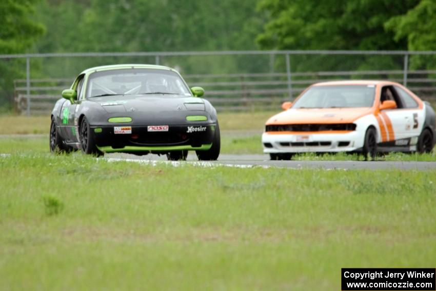 Aaron Jongbloedt's Spec Miata Mazda Miata and James Berlin's STL Nissan 200SX