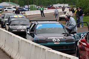 Mark Utecht's STL Honda Civic, Paul Stephan's SPU Volkswagen Corrado SLC and others on the false grid.