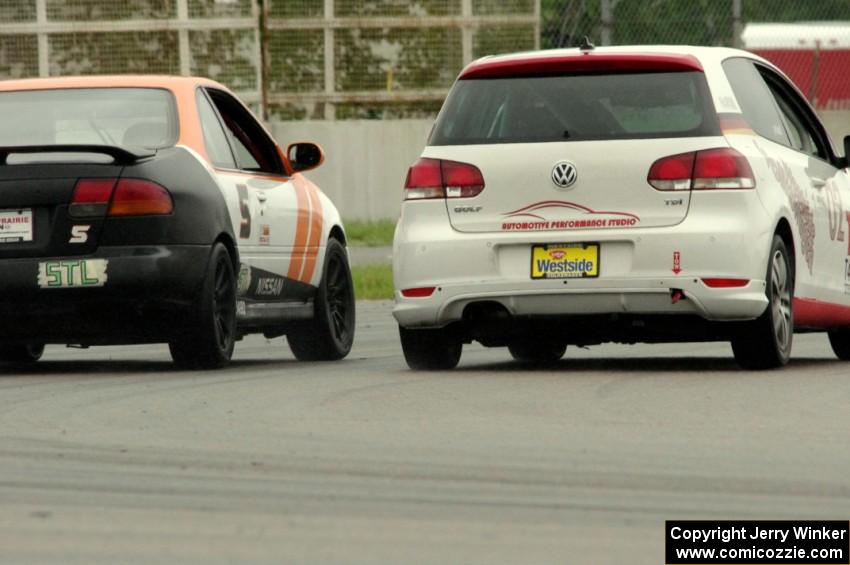 James Berlin's STL Nissan 200SX and Tom Daly's T4 VW Golf