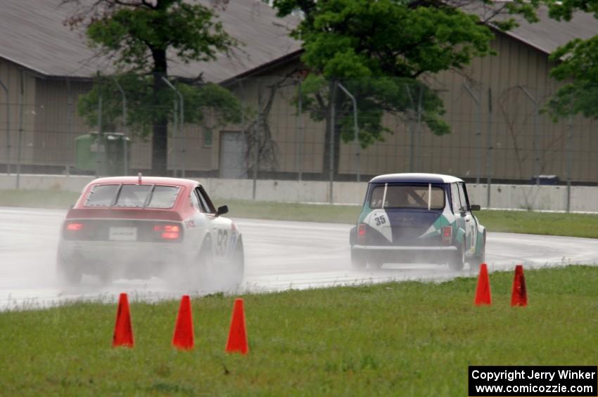 Dyrk Bolger's Austin Mini-Cooper and Ed Dulski's Datsun 240Z