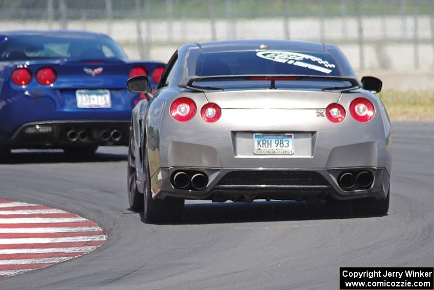 Brandon Williams' HPDE2 Nissan GT-R chases ???'s ?? Chevy Corvette