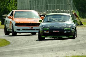 Aaron Jongbloedt's PTE Mazda Miata and Patrick Price's PTE Nissan 200SX