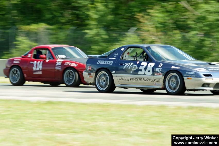 Chad Martin's TTD Mazda RX-7 and Joe Mossie's TTU Mazda Piata MK. III