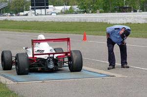 Jed Copham's Formula Enterprises goes through post-qualifying inspection.