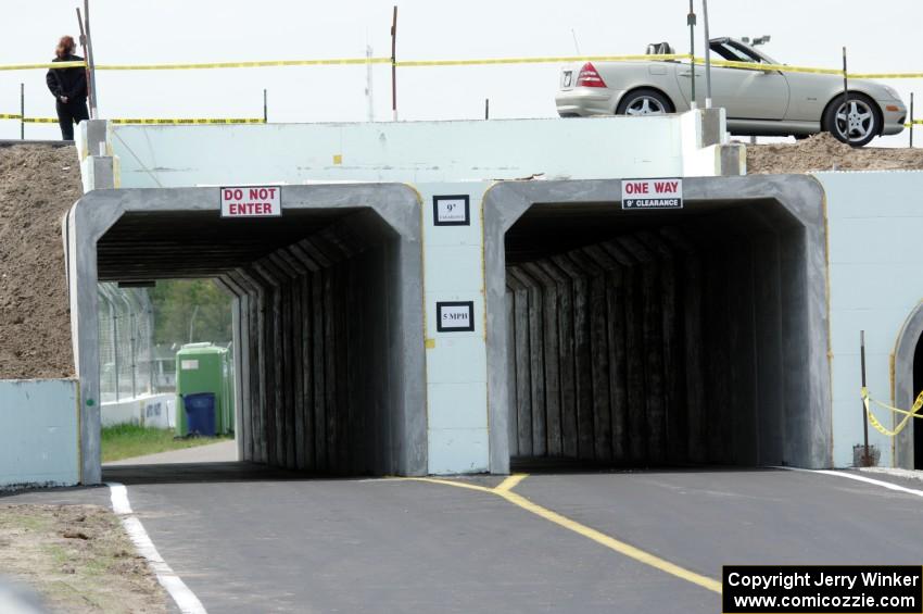 The new tunnel that leads from the post-race inspection area to the paddock.