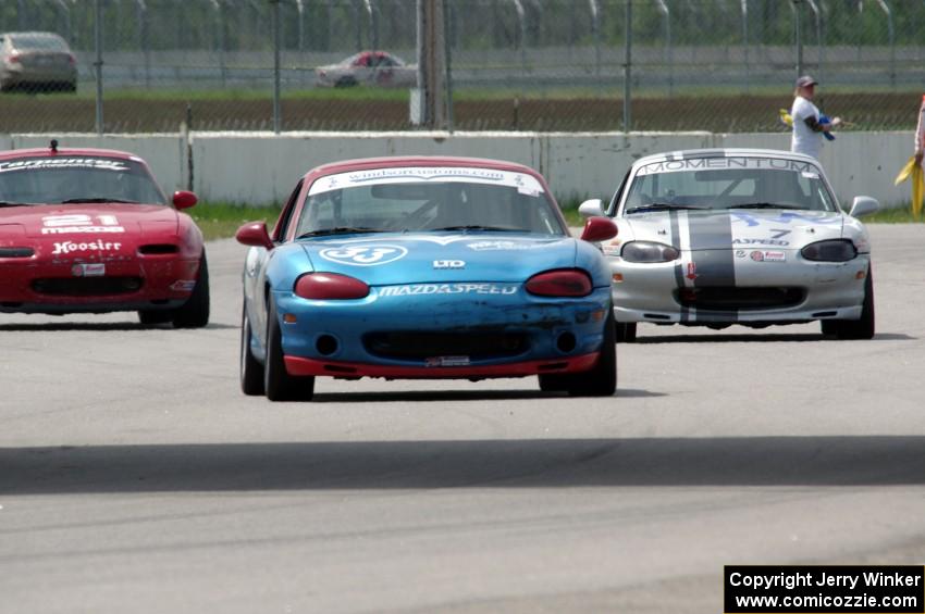 Rick Buan's, Chris Craft's and Andrew Jenkins' Spec Miata Mazda Miatas