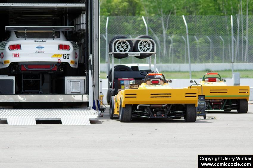 Tim Gray's GT-2 Mord Mustang and Spec Racer Ford 3 along with Matt Gray's Spec Racer Ford 3