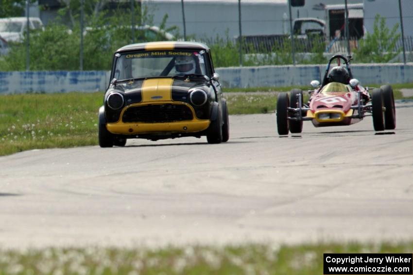 Greg Wold's Morris Mini-Cooper S and Paul Bastyr's McNamara Formula Vee