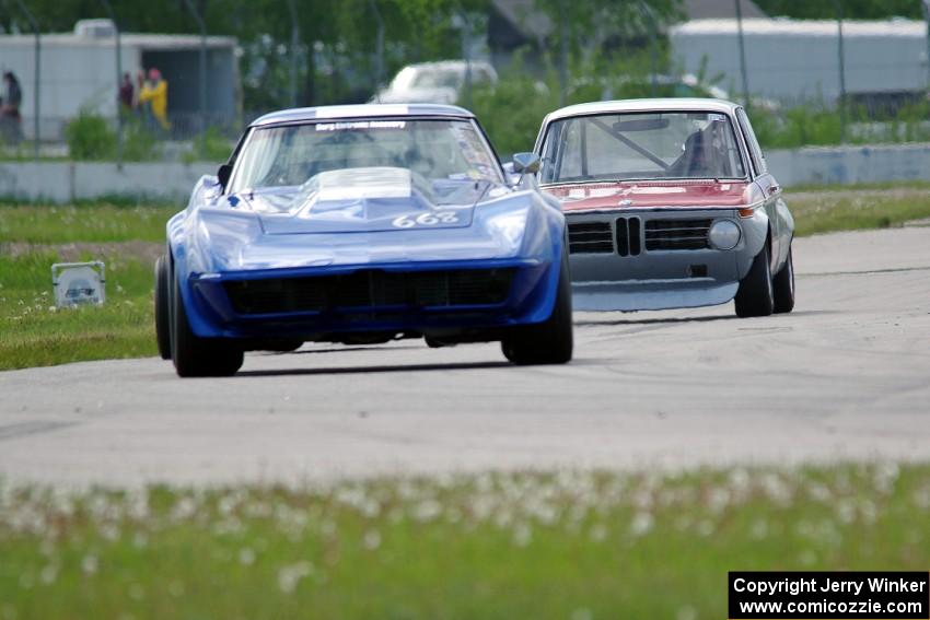 Kent Burg's Chevy Corvette and Erik Dieterle's BMW 2002