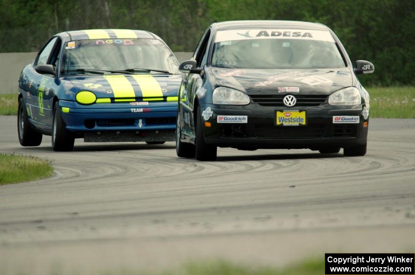 Tom Daly's STU VW Rabbit and John Glowaski's ITA Dodge Neon ACR