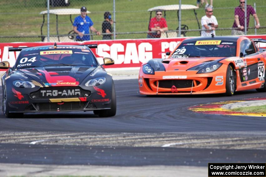 George Kurtz's Aston Martin Vantage GT4 and Harry Gottsacker's Ginetta GT4