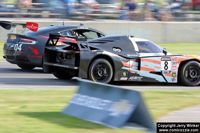 Anthony Mantella's KTM X-Bow GT4 and George Kurtz's Aston Martin Vantage GT4