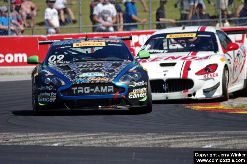 Derek DeBoer's Aston Martin Vantage GT4 and Jeff Courtney's Maserati GranTurismo MC Trofeo