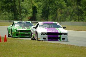 Louis­-Philippe Montour's Dodge Challenger and Jordan Bernloehr's Chevy Camaro