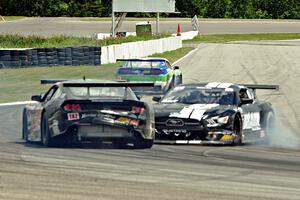 Justin Haley's Ford Mustang spins at turn 12.