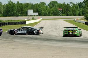 Justin Haley's Ford Mustang and Jordan Bernloehr's Chevy Camaro