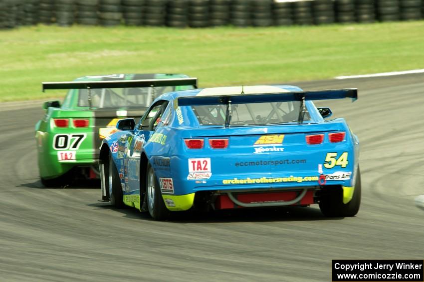 Tommy Archer's Chevy Camaro and Jordan Bernloehr's Chevy Camaro