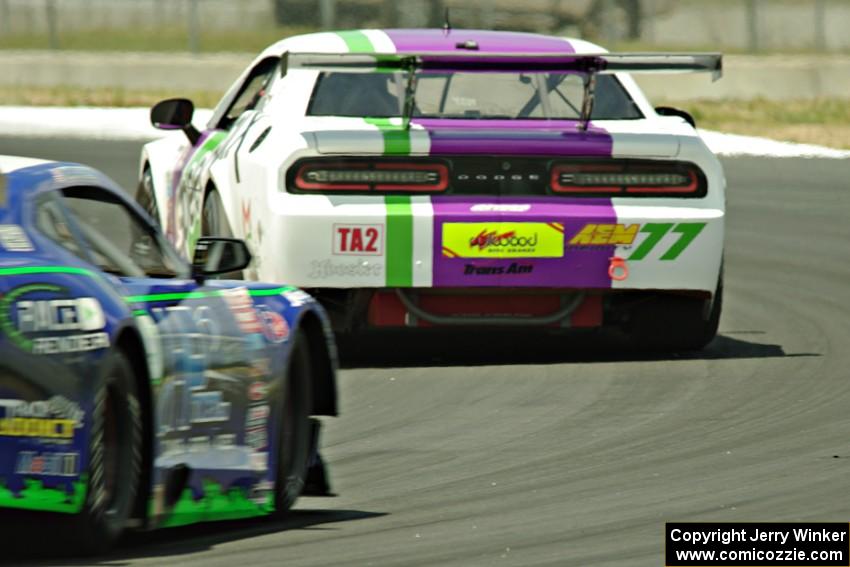 Louis­-Philippe Montour's Dodge Challenger and Keith Prociuk's Chevy Camaro