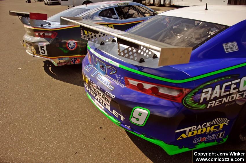 Keith Prociuk's(#9) and Lawrence Loshak's(#5) Chevy Camaros