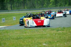 David Glodowski's Spec Racer Ford leads the pack into turn 4.