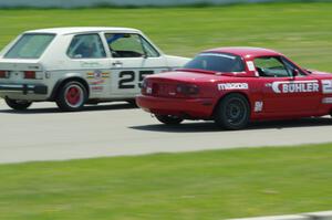 Andrew Jenkins' Spec Miata Mazda Miata and Jimmy Griggs' H Production VW Rabbit