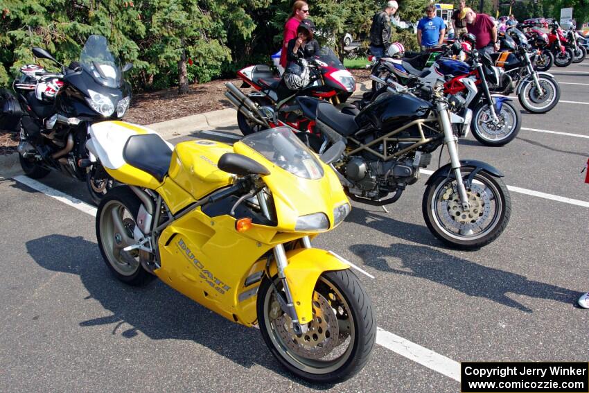 Various Italian motorcycles at hand
