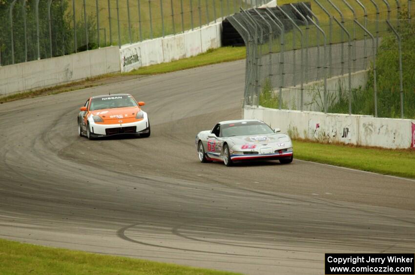 Darrell Peterson's T2 Chevy Corvette and James Berlin's T3 Nissan 350Z