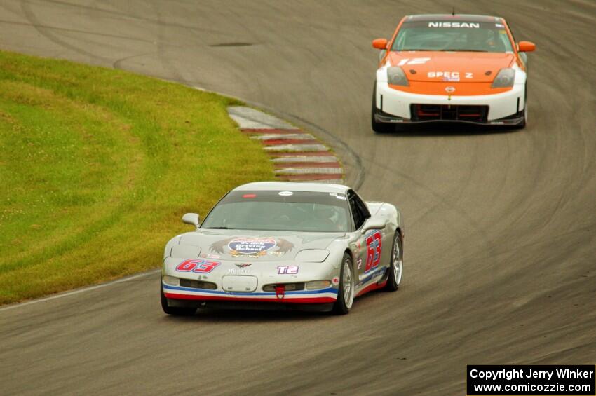 Darrell Peterson's T2 Chevy Corvette and  James Berlin's T3 Nissan 350Z