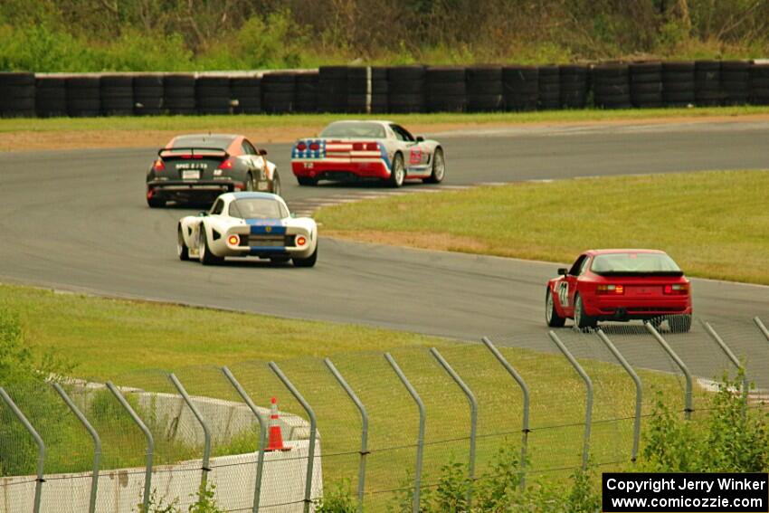 Darrell Peterson's T2 Chevy Corvette, James Berlin's T3 Nissan 350Z, Doug Rippie's GT-1 SSZ Stradale and Matt Lawson's ITE-2 Por