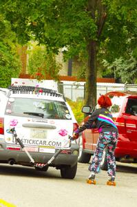 ArtCar - Pontiac Vibe and roller girl