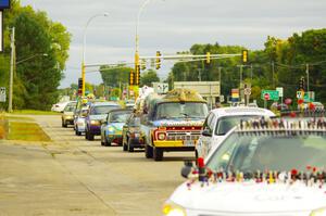 ArtCars parading to Blue Sun Soda