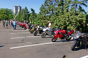 Italian motorcycles all in a row.