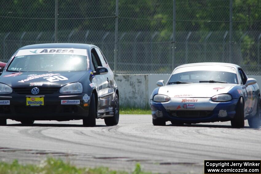 Tom Daly's T4 VW Rabbit and Philip Heald's Spec Miata Mazda Miata