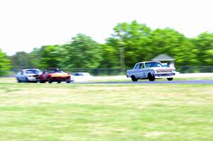 Damon Bosell's Ford Falcon, Ben Robertaccio's Porsche 914/6 and Brian Kennedy's Ford Shelby GT350