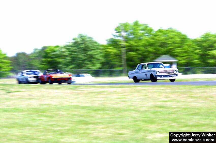 Damon Bosell's Ford Falcon, Ben Robertaccio's Porsche 914/6 and Brian Kennedy's Ford Shelby GT350