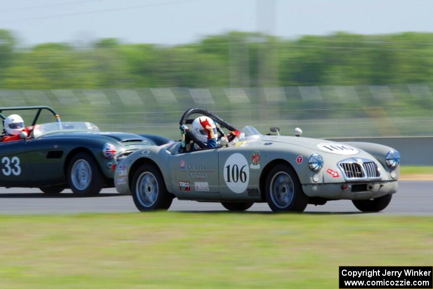 Mark Brandow's MGA and Dan Powell's Austin-Healey 3000